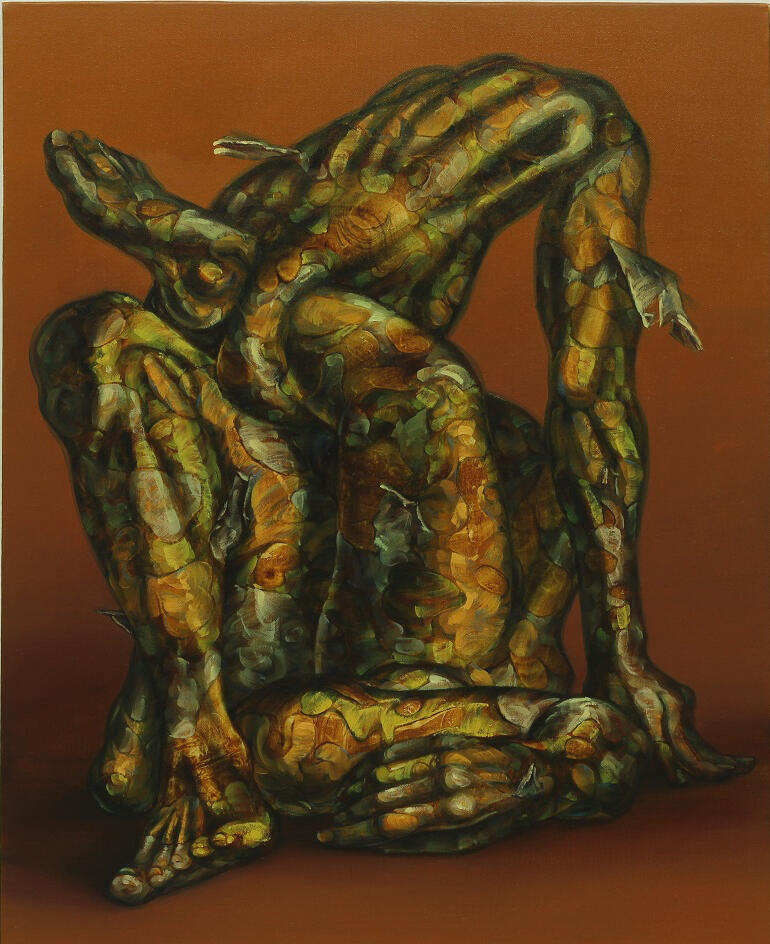 burnt umber shape / 80 x 65 cm / oil on canvas / 2022