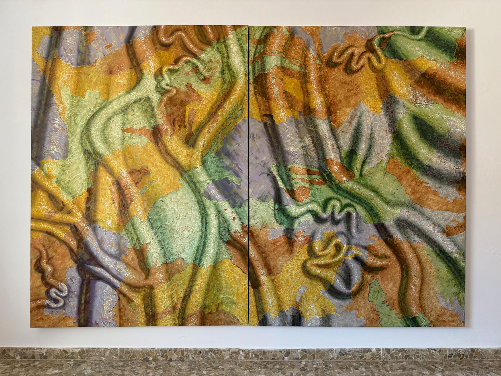 Veins and bones (diptych) / 180 x 130 cm / oil on canvas / 2025